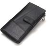 CONTACTS Contatti In Vera Pelle Mens Bifold Libro degli assegni Organizzatore Lungo Cerniera Portafoglio 12 Carte, Marrone scuro (nero)