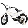 Donened Bicicletta per bambini da 14 pollici, per ragazze e ragazzi, con ruote di supporto e parafango, regolabile in altezza (bianco)