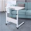 Emall Life Tavolino regolabile per divano/letto, scrivania portatile con ruote, tavolino da sopra, carrello per laptop con slot per supporto (acero bianco, 60 x 40 cm)