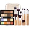 CHSEEO Professionale 16 Colori Coprente Palette, Trucco Per Correzione e Contouring Camouflage Cosmetico Fondotinta Palette in Crema + 11 Pennelli Trucco, Viso Occhi Correttore Coprendo Occhiaie