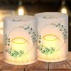 O-Kinee Set di 12 candeline per decorazione tavolo battesimo, candeline, decorazione comunione, prima comunione, verde eucalipto, lanterna pesce, decorazione battesimo, candeline per
