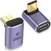 PremiumCord Adattatore USB 4, USB-C maschio a USB-C femmina 90° M/F, Ultra Speed 40 Gbit/s, connettore USB Type-C in alluminio, colore grigio