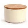 Contenitore in Ceramica Bianco e coperchio in bambù