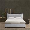 EVERGREENWEB MATERASSI & BEDS EVERGREENWEB - Letto Piazza e Mezza con Box Contenitore, Materasso Memory + Rete a Doghe in Legno 120x195 cm + Cuscino GRATIS, Elegante Testiera color Grigio, Tessuto Imbottito SFODERABILE e Lavabile