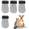 Bekecidi 4 Pezzi Stivali per Gatti Antigraffio Copri Artigli per Gatti Regolabili Calzini per Gatti Scarpe per Cani Guanti per Gatti in Rete per Tagliare le Unghie Animali Domestici Bagnetto (Grigio)