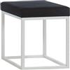 Sedute TP K01 pouf in velluto nero e base bianca 35x35 cm