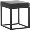 Sedute TP K03 pouf in ecopelle nera e base nera 35x35 cm