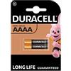 Duracell 2 Batterie mini AAAA 1,5V Alcaline
