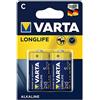 Varta Longlife 2 Batterie mezzatorcia C 1,5V Alcaline