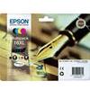 EPSON ORIGINALE Epson Multipack nero / ciano / magenta / giallo C13T16364012 16 XL 4 cartucce d'inchistro XL: T1631 + T1632 + T1633 + T1634 mod. C13T16364012 16 XL EAN 8715946519845