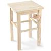KADAX Sgabello in legno, poggiapiedi in legno di pino naturale non verniciato, poggiapiedi in 3 diversi modelli, sedia da bar, poggiapiedi, sgabello in legno (quadrato chiaro), K5160