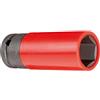 GEDORE Red Chiave a Bussola per Cerchi in Lega con Boccola Protettiva, 1/2 pollici, 12.5 mm, Esagonale, 21 mm, Inserto Lungo per Avvitatore, Auto e Officina, R63042116