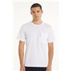 Tezenis T-shirt Girocollo In Cotone Con Taschino Uomo Bianco