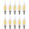 WULUN 10er Filament E14 C35 lampada LED a incandescenza per lampada, E14 filamento retrofit classico, 6W 600 lumen 2700K bianco Caldo, Sostuisce lampada a incandescenza 60W, Dimmable