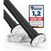 HoFactory MEISENBERG Bastoni per Tende a Pressione 210-260cm, Nero Opaco, Ø 32 mm, Bastone Telescopico Tenda per Finestre, Doccia, Terrazza e Parete Divisoria