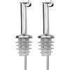 Westmark 2 Beccucci per Bottiglie di Liquori, Olio e Aceto, Metallo/Acciaio Inossidabile, Tappi in Silicone, Inox Standard, Argento, 45532280