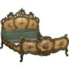 Letto Antico Stile Barocchetto Veneziano Legno Laccato Italia '900