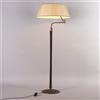 Lampada Vintage Legno Tessuto Ottone Italia Anni 50