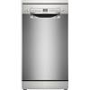 Bosch SPS2HKI42E, serie 2, Smart lavastoviglie autoportante, larghezza 45 cm, Silver Inox, cestino portaposate, asciugatura extra su un pulsante, motore silenzioso ed efficiente, anti impronte