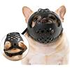 GsLxx Museruola a muso corto con bulldog francese, regolabile, anti-morso, in silicone, nero, S (27-32 cm)