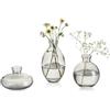 Glasseam Vaso Piccolo Per La Decorazione A Mano Vetro Costruito A Tavola Vasi Per Fiori, 3Pcs Vintage Grigio Bud Vases Aestetic Mini Vase Set Per Kawaii Camera Da Letto