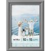 WOLTU Cornice per Foto 10x15cm, Portafoto con Cornice in Legno Massello e Pannello in Plastica, Cornice da Parete e Tavolo, Collage Foto, Grigio