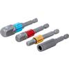 BGS Do it yourself BGS Diy 20814 | Set di adattatori per trapani | colorato | azionamento esagonale esterno 6,3 mm (1/4) | uscita quadrato esterno 6,3 mm (1/4), 10 mm (3/8), 12,5 mm (1/2), esagono incassato 6,3 mm