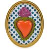 Henriette quadro cornice ovale 22x18 cm con cuore arancio cod.18504