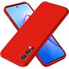 EASSGU Custodia per OnePlus Nord 2 5G (6.43 Inches), Cover Morbida in Silicone TPU - Rosso Cina