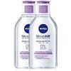 NIVEA MicellAIR - Set di 2 detergenti sensibili 3in1, acqua micellare, idratante delicato per le donne con olio di mandorle