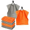 Lashuma asciugamani ospiti piccoli 30x30 cm, London set di 6 asciugamani, 3x asciugamani di sapone arancione e 3x grigio