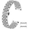 Kai Tian 18mm 20mm 22mm Argento Nero Oro Oro rosa Bracciale bicolore Conico Estremità dritte e curve Cinturino in acciaio inossidabile lucido per uomo Donna