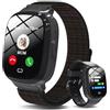 PTHTECHUS Smartwatch Bambini GPS, 4G Chiamate, 1.44 Orologio Smartwatch con WiFi, Videochiamata, Lettore Musicale, SOS, Fotocamera, Regalo per Ragazzi e Ragazze