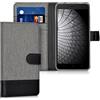 kwmobile Custodia Compatibile con Xiaomi Redmi Note 4 / Note 4X Cover Portafoglio - Case Chiusura Magnetica Portacarte Tessuto Similpelle grigio/nero