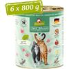 GranataPet DeliCatessen PUR con selvaggina, alimento umido per gatti, cibo senza cereali e zuccheri aggiunti, scatolette con alto contenuto di carne e oli salutari, 6 x 800 g
