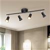 Dehobo Faretti LED da Soffitto Orientabili con 4 Luci - Lampadario da Soffitto Moderna Metallo Nero per Plafoniera Soggiorno Camera da Letto - GU10 Lampadina Non Inclusa