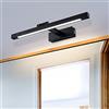 TYhogar Lampada a Specchio Bagno LED 40 cm, Girevole 270°, 8W 3000K/4500K/6000K, 3 Temperature di Colore, IP44 Applique Moderna