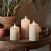 Lights4fun - TruGlow® Set di 3 Candele D'Avorio LED a Pile con Stoppino e Fiamma Realistica per Esterno