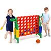 RELAX4LIFE Forza 4 Gioco Gigante per Bambini e Adulti, per Esterno e Interno, (84x33x74cm, con Canestro, Palla, 5 Anelli -C)