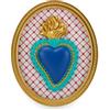 Henriette quadro cornice ovale 22x18 cm con cuore blu cod.18505
