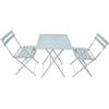 Camillo Rigamonti srl CRO Set pieghevole in ferro composto da 2 sedie e 1 tavolo quadrato - colore: salvia - sedie: 40x44 h.78 cm - tavolo: 55x55 h. 70 cm