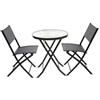 Aktive Set Terrace Table + 2 Chairs Argento D60 x H71 cm