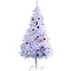 DecHome Albero di Natale Bianco h. 150 cm con 680 Rami Addobbato Bianco - D0351