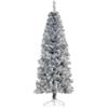 DecHome Albero di Natale Slim h. 150 cm e con Base Rimovibile Argento