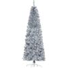 DecHome Albero di Natale Slim h. 180 cm e con Base Rimovibile Argento