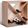 DecHome Mobiletto Portabottiglie per Vini e Liquori 24 Bottiglie Legno Naturale - 55512