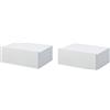 DecHome Set 2 Comodini Sospesi in Legno Design Moderno 40x30x15 cm colore Bianco - 481WT831