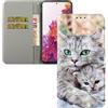 LEMAXELERS Custodia Motorola Moto G32 Cover Portafoglio,Motorola Moto G32 Custodia Gatto carino con glitter 3D Wallet Shock-Absorption Magnetica Supporto Protettiva Leather Flip Cover,BX Two Cats