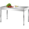 Tecnafood Tavolo in acciaio inox aperto - Prof. 70 cm