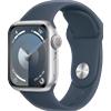 Apple Watch Series 9 41mm Argento (Cinturino Silicone Blu) Default Title